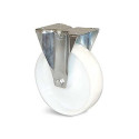 Roulette tôle d\'acier emboutie zinguée fixe sur platine roue polyamide Ø100 ERNYL - GUITEL HERVIEU
