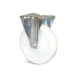 Roulette tôle d'acier emboutie zinguée fixe sur platine roue polyamide Ø100 ERNYL - GUITEL HERVIEU