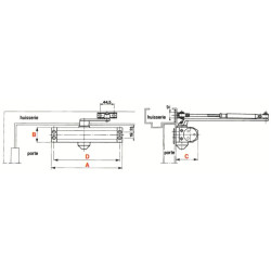 Ferme-porte hydraulique bras compas force 2 à 5 RYOBI 7000 / 8000 - SEVAX