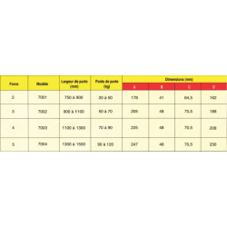 Ferme-porte hydraulique bras compas force 2 à 5 RYOBI 7000 / 8000 - SEVAX
