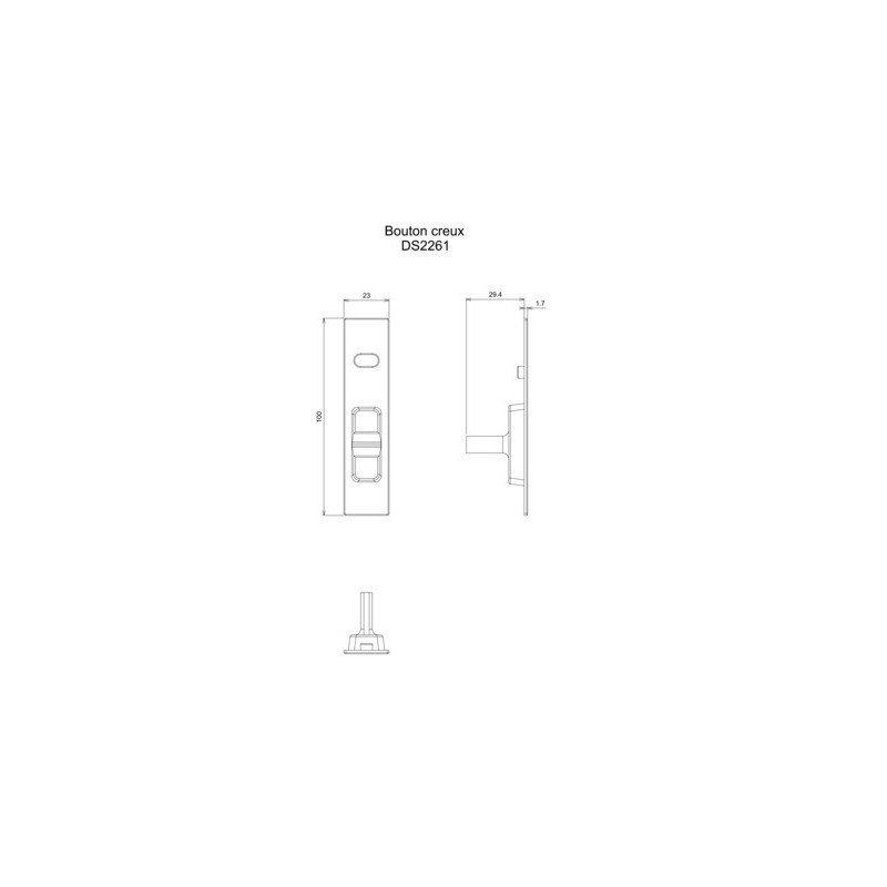 Bouton creux pour fermeture 2260 semi-automatique 2261 noir - CROISEE DS