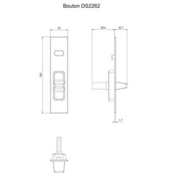 Bouton saillant pour fermeture 2260 semi-automatique 2262 noir - CROISEE DS