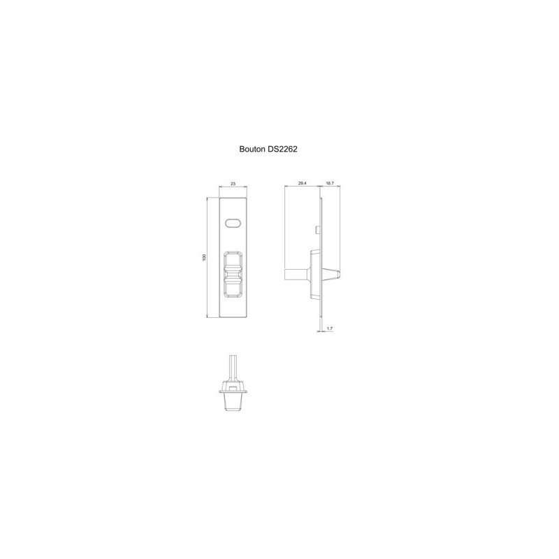 Bouton saillant pour fermeture 2260 semi-automatique 2262 noir - CROISEE DS