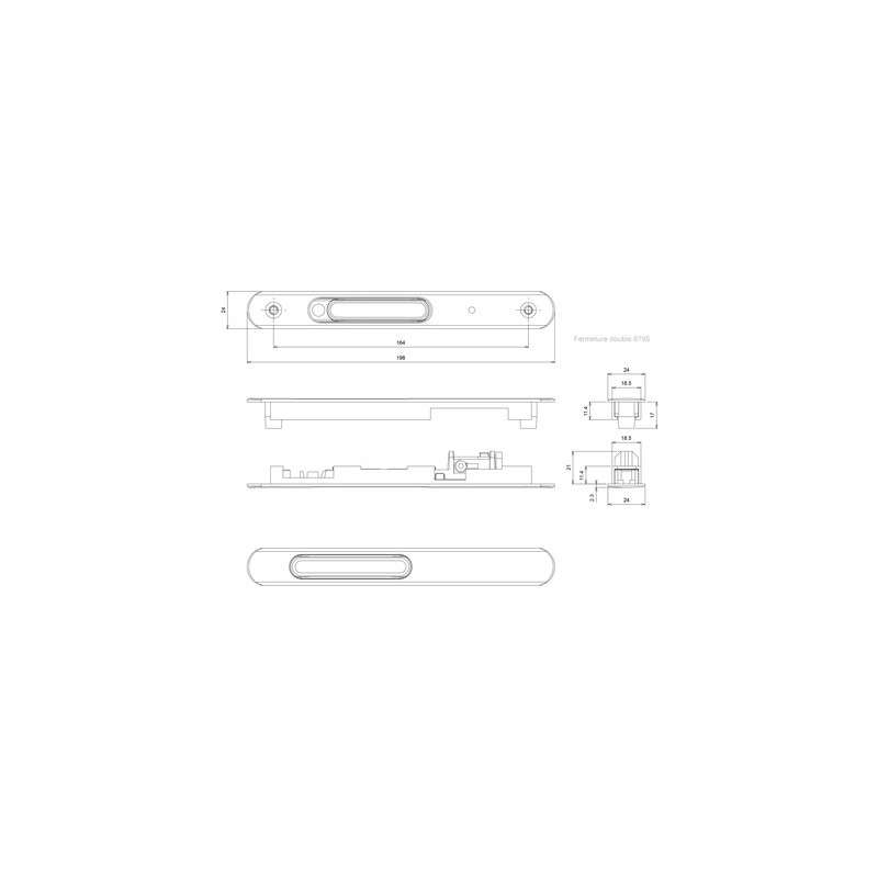 Fermeture double SILENE DS6795 argent - CROISEE DS