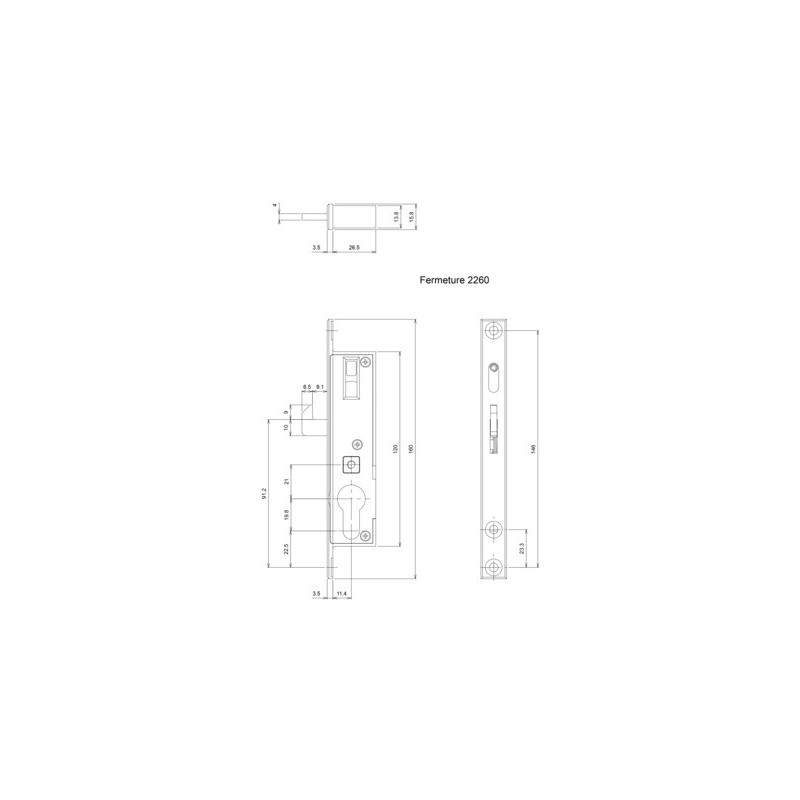 Fermeture semi-automatique 2260 argent - CROISEE DS