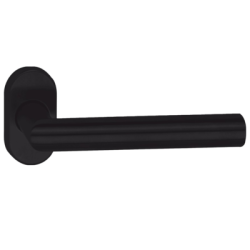Béquille double L sur rosace ovale inox noir - FONDERIA MARCHESI