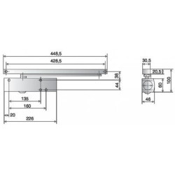 Ferme-porte bras coulisse force 3 TS WOOD - GEZE