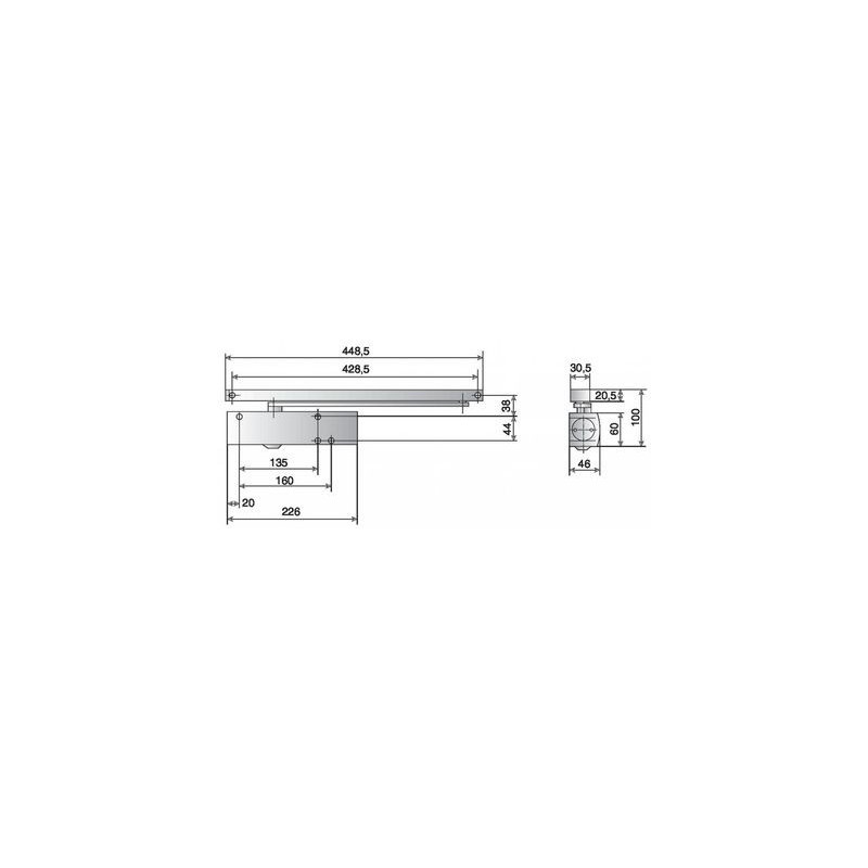 Ferme-porte bras coulisse force 3 TS WOOD - GEZE
