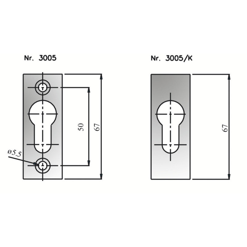Rosace de propreté étroite profil européen 3005 - ARLU