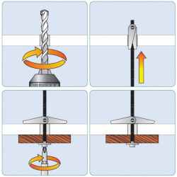 Cheville segment basculant ou à ressort - RAWL