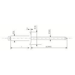 Rivet TRS inox A2 tête plate - DEGOMETAL