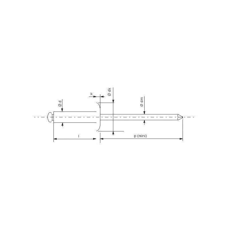 Rivet TRS inox A2 tête plate - DEGOMETAL