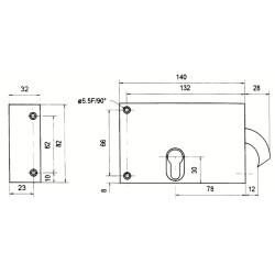 Serrure applique monopoint horizontale à crochet profil européen 376C - METALUX