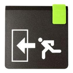 Plaquette signalétique EUROPE DESIGN "sortie de secours flèche gauche" - NOVAP