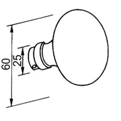 Bouton rond double sphère porcelaine laiton/blanc - MERIGOUS