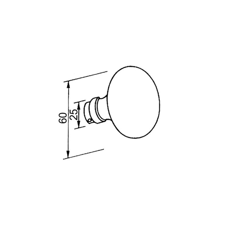 Bouton rond double sphère porcelaine laiton/blanc - MERIGOUS