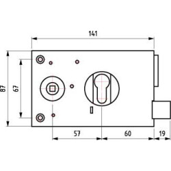Serrure applique monopoint horizontale à fouillot profil européen de grille - DEVISMES