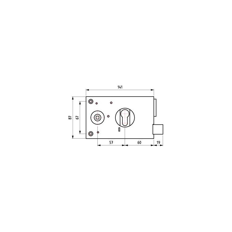 Serrure applique monopoint horizontale à fouillot profil européen de grille - DEVISMES