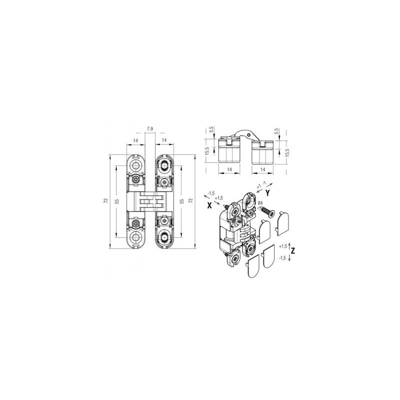 Charnière de meuble KUBIKINA K6100 - KOBLENZ