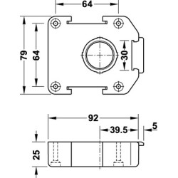 Embase pour pied de meuble AXILO - HAFELE