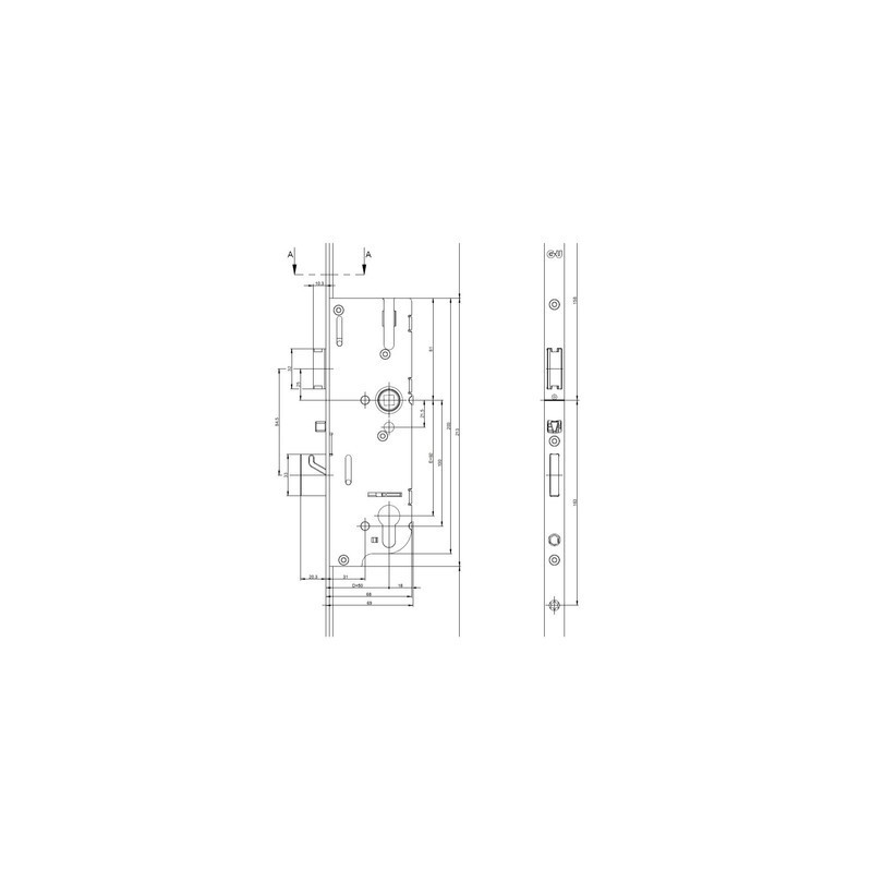 Serrure à encastrer 5 points GU FERCOMATIC modèle R4 - FERCO