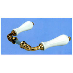 Béquille double laiton porcelaine POIRE - MERIGOUS