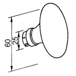 Bouton ovale double sphère porcelaine laiton/blanc - MERIGOUS