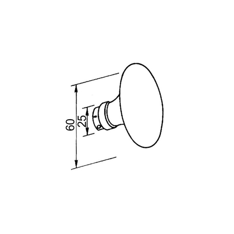 Bouton ovale double sphère porcelaine laiton/blanc - MERIGOUS