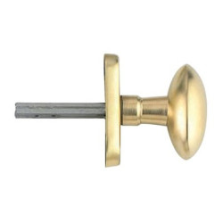 Bouton sur platine ovale laiton poli - DEVISMES