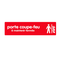 Plaque signalétique 170x45 mm "Porte coupe-feu à maintenir fermée" - NOVAP