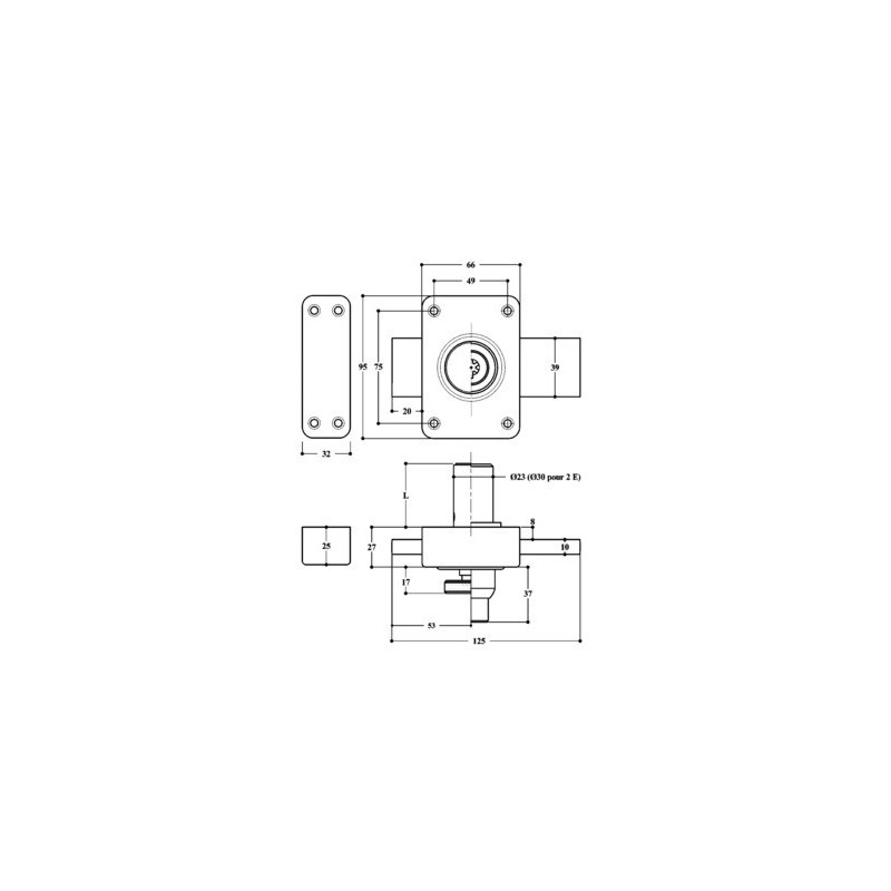Verrou monopoint double entrée GMO5 - POLLUX