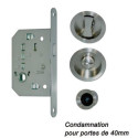 Kit serrure à encastrer monopoint coulissant à condamnation rosace ronde - EUROWALE