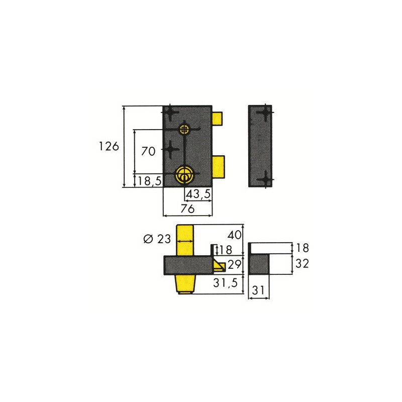 Serrure applique monopoint verticale à fouillot ZENITH 572 - ISEO