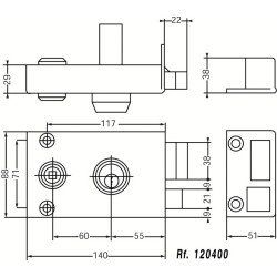 Serrure applique monopoint horizontale à fouillot VEGA varié - JPM