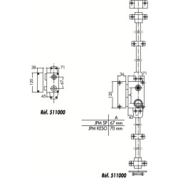Serrure applique 3 points verticale à fouillot profil rond VEGA - JPM