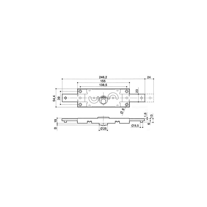 Coffre de serrure multipoint horizontale profil rond rideau métallique A211 / A212 - PREFER