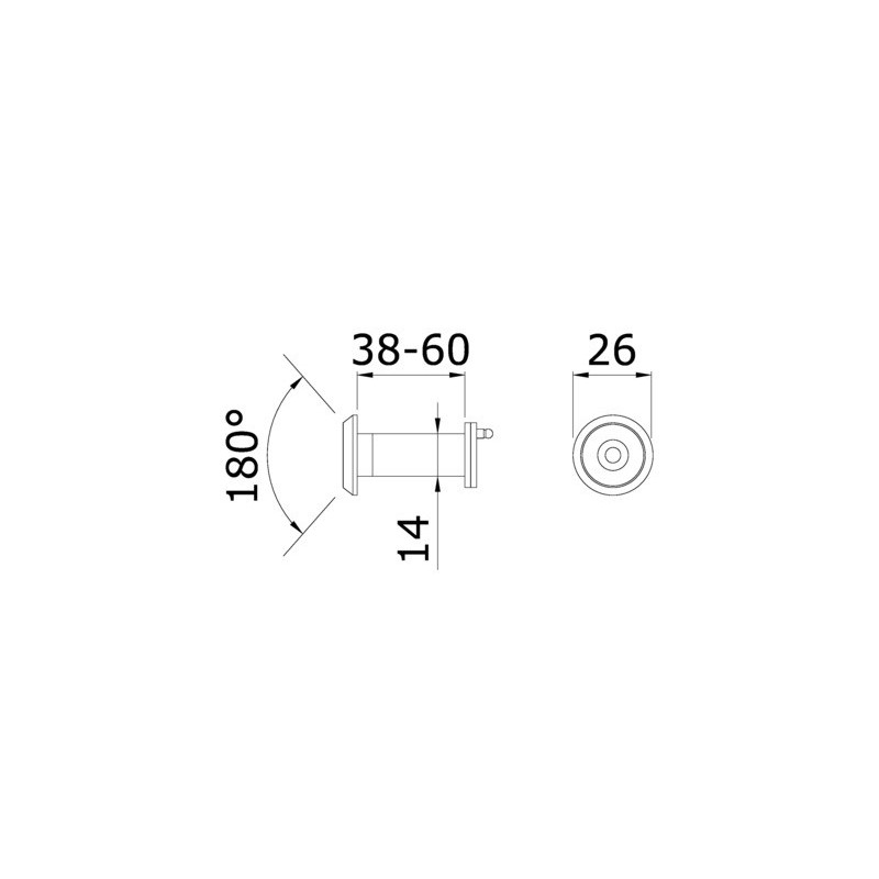 Judas 180° pour porte 37-62 mm - DESIGN MAT