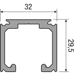 Rail aluminium pour coulissant suspendue 80-120 Kg 0500 10 - KOBLENZ