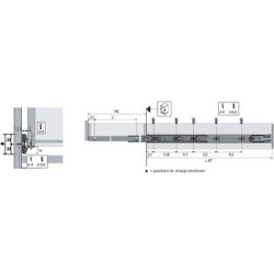 Coulisse sortie totale pour un montage couvrant silent system KA 4532 AM - HETTICH