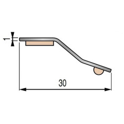 Barre de seuil 930 mm adhésive 2 niveaux PRESTO inox - DINAC