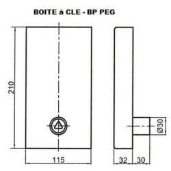 Boîte à clés triangle pompier rouge - MIDI