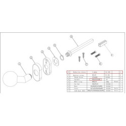 Bouton sphère sur rosace étroite déporté inox - COGEFERM