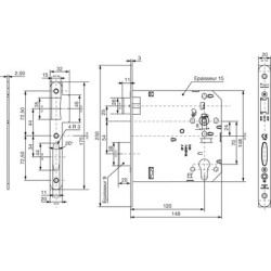 Serrure à encastrer 5 points pêne dormant demi-tour clé i A2P PMR 5900XL SGN1 - VACHETTE ASSA ABLOY
