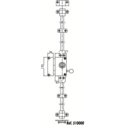 Serrure applique 3 points verticale à tirage profil rond VEGA - JPM