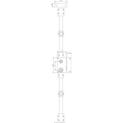Serrure applique 3 points verticale à fouillot à profil rond KESO 8000 OMEGA - JPM