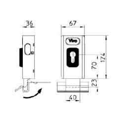 Serrure électrique en applique à pêne dormant pour cylindre européen 12VCA V06 - VIRO