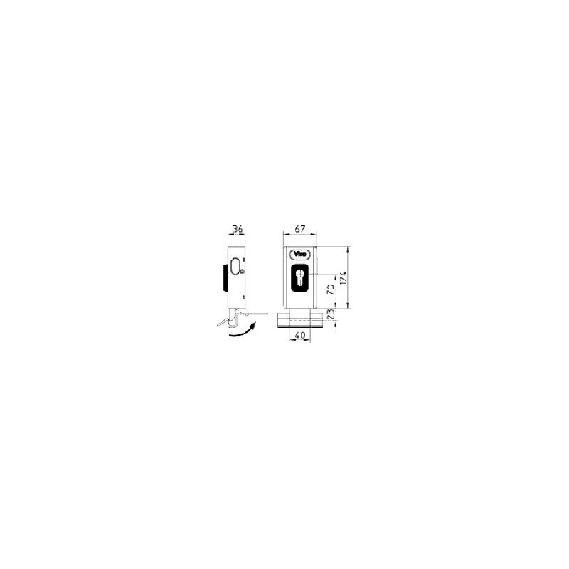 Serrure électrique en applique à pêne dormant pour cylindre européen 12VCA V06 - VIRO