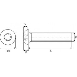 Vis métaux tête bombée 6 lobes inox A2 - ACTON