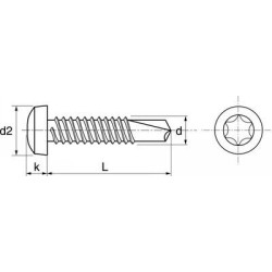 Vis autoperceuse tête cylindrique 6 lobes inox A2 - ACTON