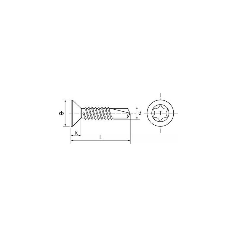 Vis autoperceuse tête fraisée 6 lobes inox A2 - ACTON